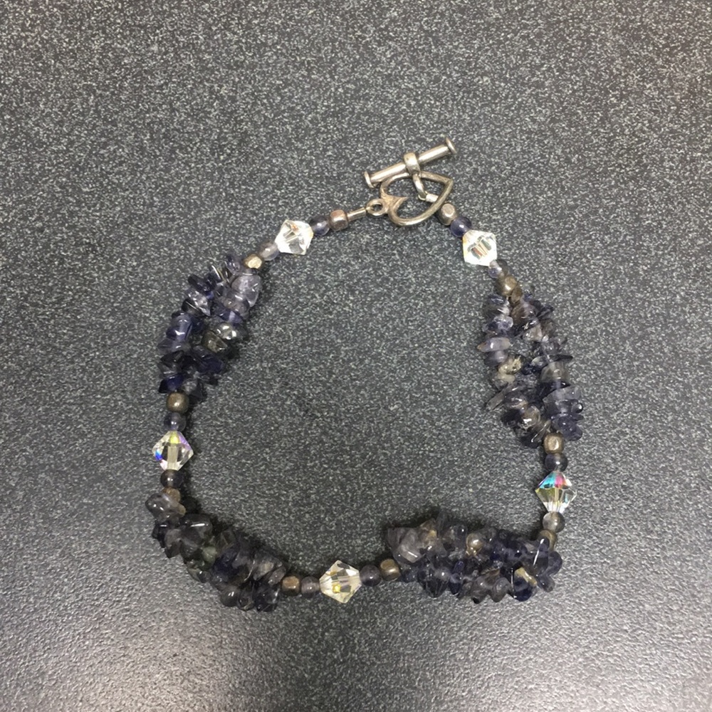 Purple semi precious stone bracelet